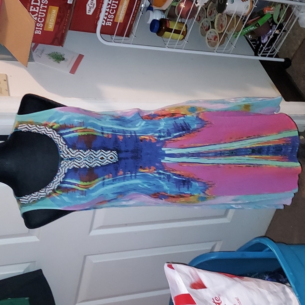 Desigual 44 gauze watercolor dress